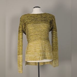 Point Zero Yellow Black Ombre Open Knit Sweater 90s Grunge Medium Y2K Clueless